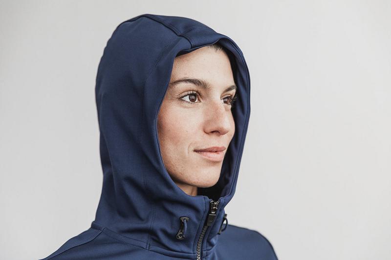 Women's Nobull WoSoftshell Hoodie Navy | SG X3148Y